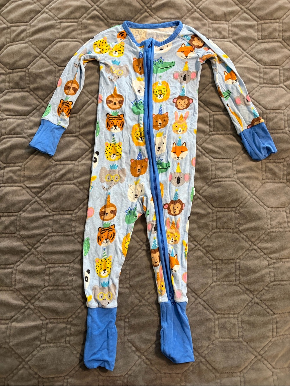 Little Sleepies 6-12 mo Blue Party Pals Zippy